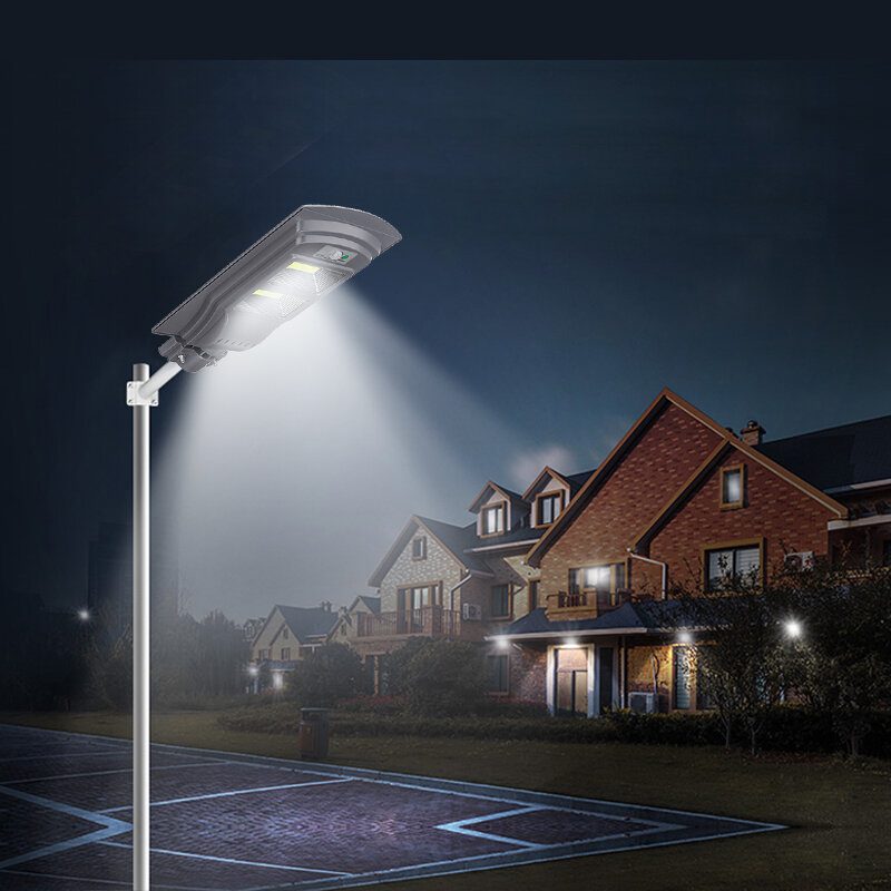 Augienb Solárne Napájané 20w/40w/60w Cob Led Pouličné Svetlo Pir Pohybový Senzor Vodotesná Záhradná Lampa + Diaľkové Ovládanie