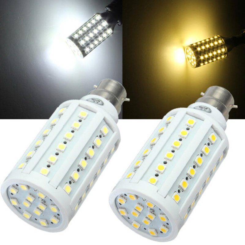 B22 10w Smd 5050 Biela/teplá Biela 60 Led Žiarovka Na Kukuricu Ac 110v