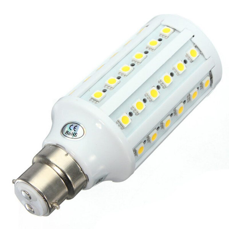 B22 10w Smd 5050 Biela/teplá Biela 60 Led Žiarovka Na Kukuricu Ac 110v