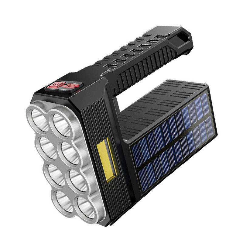 Bikight 8led+cob 4režimy Super Jasné Prenosné Solárne Svietidlo Usb Nabíjateľný Indikátor Napájania Vyhľadávacie Svetlo Vodotesný Silný Reflektor