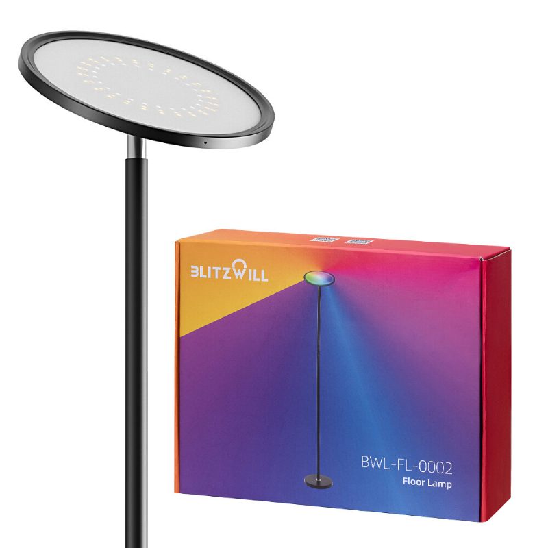 Blitzwill Bwl-fl-0002 25w 2700k~6500k+rgb Inteligentná Podlahová Lampa Plynulé Stmievanie Až 2000 Lm Ovládanie App Hlasové Funguje S Google Assistant Alexa Ac100-240v