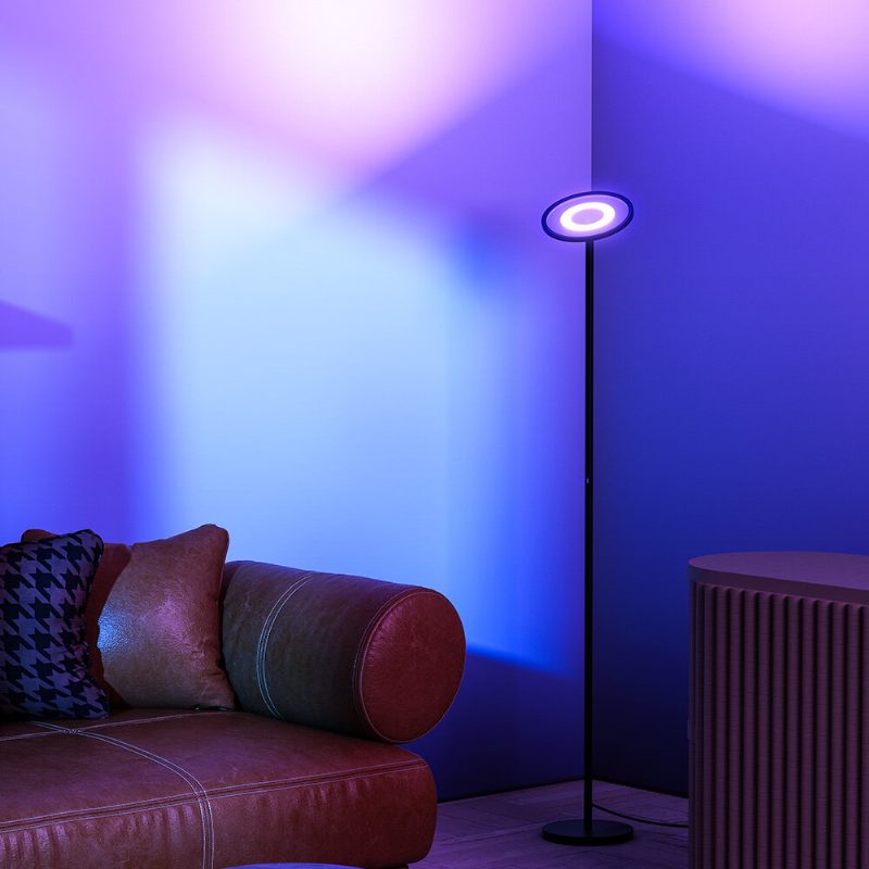 Blitzwill Bwl-fl-0002 25w 2700k~6500k+rgb Inteligentná Podlahová Lampa Plynulé Stmievanie Až 2000 Lm Ovládanie App Hlasové Funguje S Google Assistant Alexa Ac100-240v