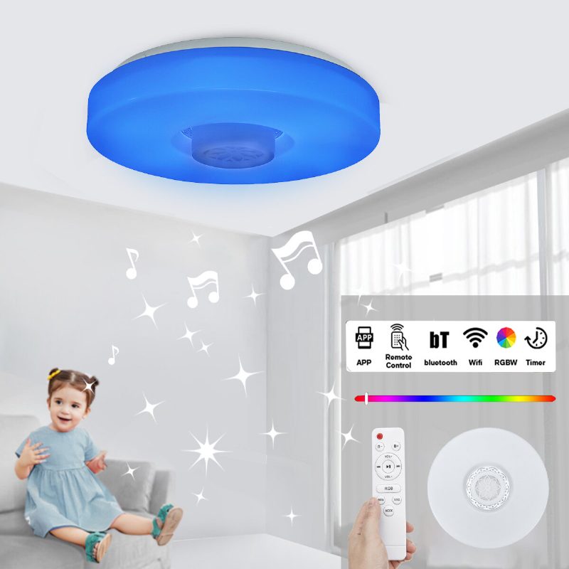 Bluetooth Led Stropné Svetlo Rgb 3d Priestorový Zvuk Hudba Stmievateľná Lampa App Remote