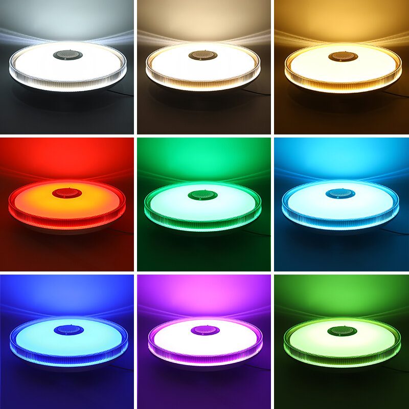 Bluetooth Wifi Led Rgb Hudobná Stropná Lampa + Diaľkové Ovládanie Pre Kuchyňu Spálňa Kúpeľňa 85-265v/220v/110-220v