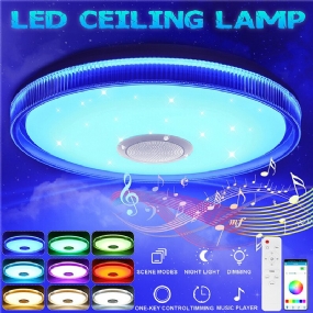 Bluetooth Wifi Led Rgb Hudobná Stropná Lampa + Diaľkové Ovládanie Pre Kuchyňu Spálňa Kúpeľňa 85-265v/220v/110-220v