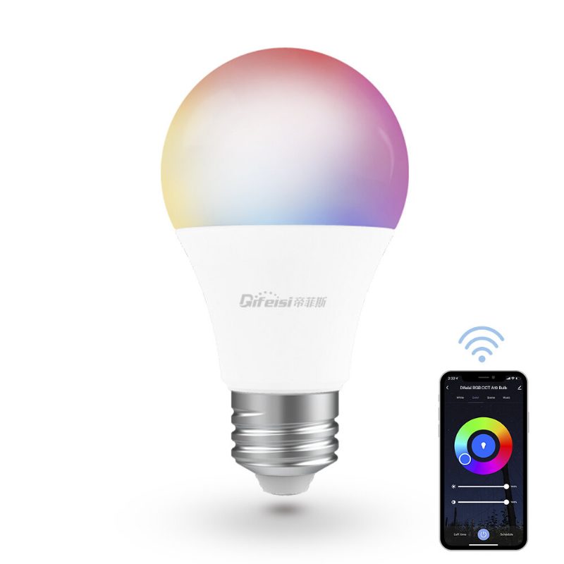 Difeisi Dfs-ac-0001 E26 9w Wifi A19 Rgb+cct Inteligentná Žiarovka 810lm Ac100-130v Funguje S Alexa A Google Assistant