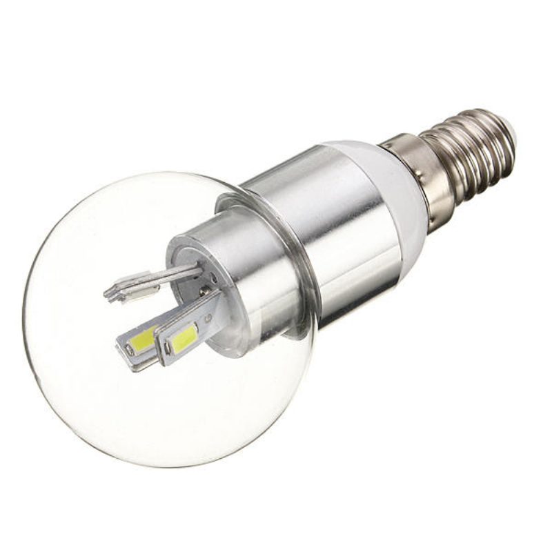 E14 4w Biele/teplé Biele Sklo Led Guľová Žiarovka Ac 110-240v