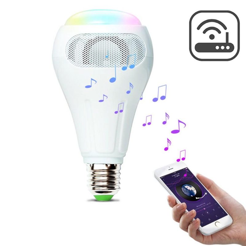 E27 12w Rgb+w+ww Smart Wifi App Ovládanie Led Žiarovky Reproduktor Spolupráca S Alexa Ac110-240v