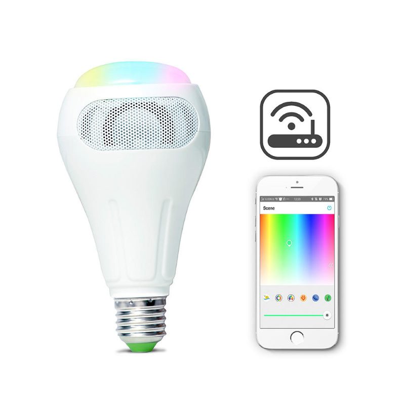 E27 12w Rgb+w+ww Smart Wifi App Ovládanie Led Žiarovky Reproduktor Spolupráca S Alexa Ac110-240v