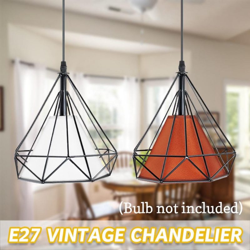 E27 Moderná Priemyselná Vintage Klietka Závesná Stropná Lampa Tienidlo