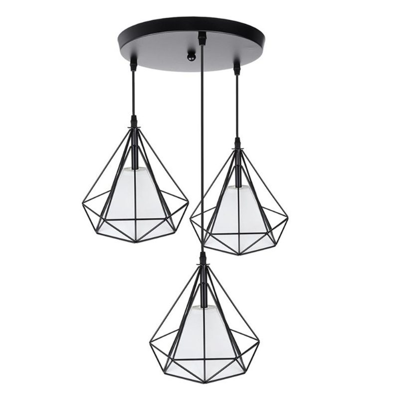 E27 Priemyselný Vintage Stropný Luster Light Cage Tienidlo Závesná Lampa