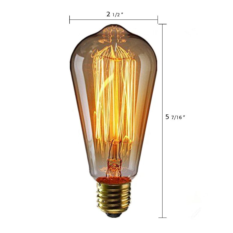 Kingso 2ks 110v 60w Edison Retro Series Volfrámová Lampa Rovný Drôt