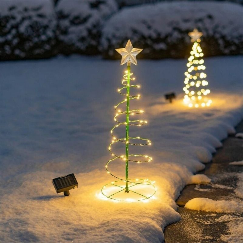 Kreatívne Osvetlenie Vianočného Stromčeka Vianočná Špirála Led Vonkajšie Xmas Decor Noel