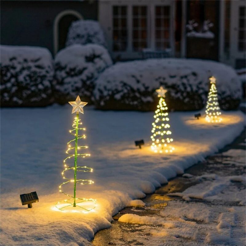 Kreatívne Osvetlenie Vianočného Stromčeka Vianočná Špirála Led Vonkajšie Xmas Decor Noel
