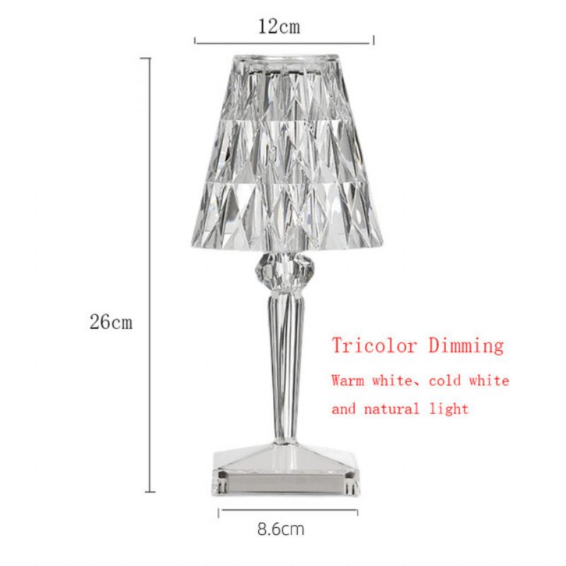 Krištáľová Stolová Lampa V Štýle Kartell Usb Dotykový Senzor Bar Svetelná Výzdoba Reštauračné Stolové Lampy Romantické Nočné Svietidlo Posteľová