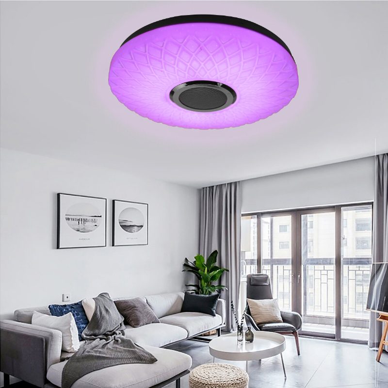 Led Rgb Hudobná Stropná Lampa Bluetooth App + Diaľkové Ovládanie Detská Izba Spálňa