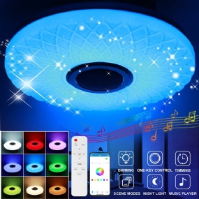 Led Rgb Hudobná Stropná Lampa Bluetooth App + Diaľkové Ovládanie Detská Izba Spálňa