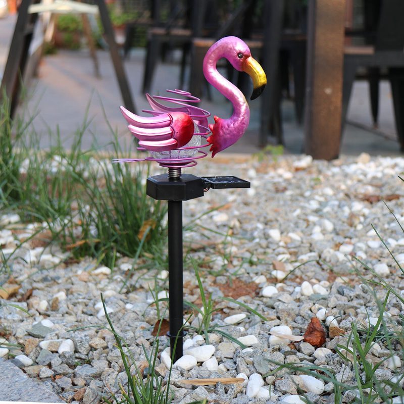 Led Solárne Pozemné Svetlo Na Trávu Flamingo Bird Jarná Tyčová Lampa Vonkajšia Záhradná Dekorácia