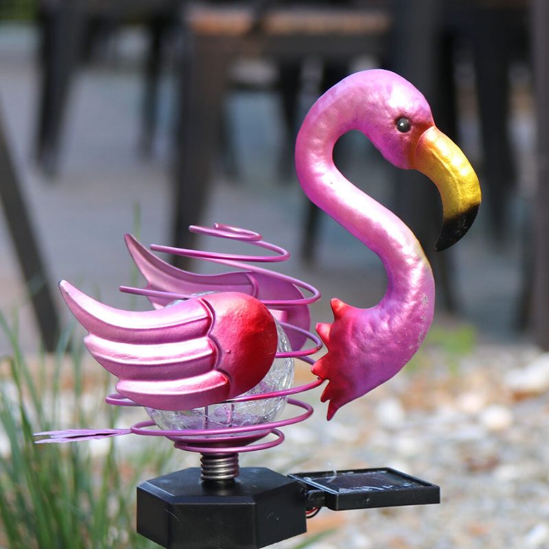 Led Solárne Pozemné Svetlo Na Trávu Flamingo Bird Jarná Tyčová Lampa Vonkajšia Záhradná Dekorácia