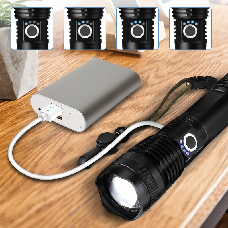 Liumy P50 Led Súprava Zoomovateľnej Baterky S 26650 Batériou Usb Kábel Napájací Displej Usb Nabíjateľná Led Baterka S Baterkou