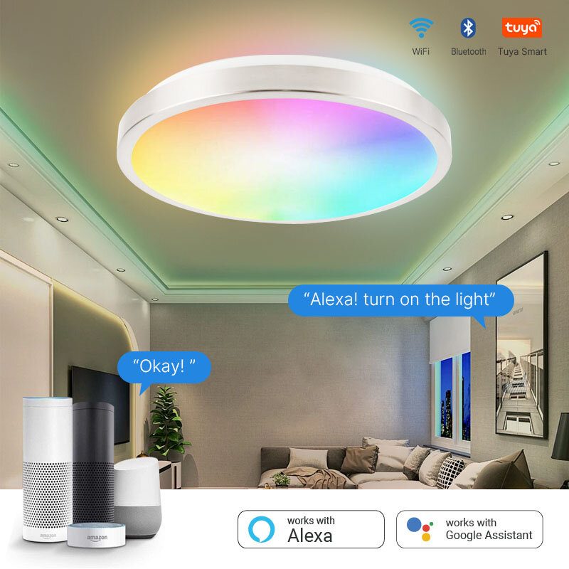 Lllinkin Sr01 15w/20w Rgb Stmievateľné Wifi Smart Led Stropné Svetlo Ovládanie App Hlasové Funguje S Alexa Google Assistant Tuya