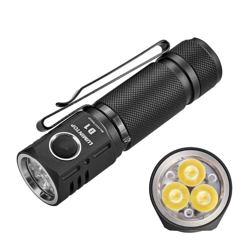 Lumintop D1 Triple Led 2000lm 180m Tir Objektív S Dlhým Dosahom Edc Baterka Vodotesná Kompaktná Vrecková 18650