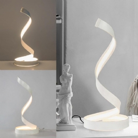 Moderná Led Svetelná Nočná Špirálová Stolová Lampa Kreatívny Dizajn Zakrivená Teplá Biela