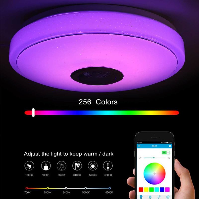 Moderná Rgb Led Stropná Lampa Domáce Osvetlenie App Bluetooth Hudobné Svetlo Spálňová Inteligentné Stropné + Diaľkové Ovládanie