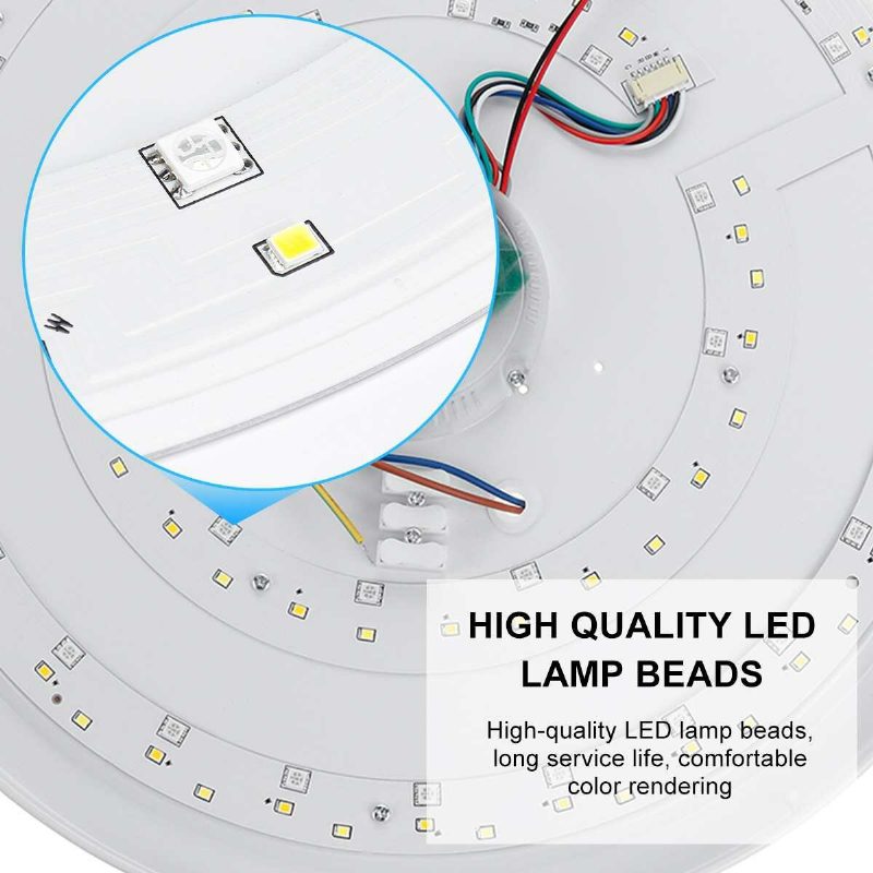 Moderná Rgb Led Stropná Lampa Domáce Osvetlenie App Bluetooth Hudobné Svetlo Spálňová Inteligentné Stropné + Diaľkové Ovládanie
