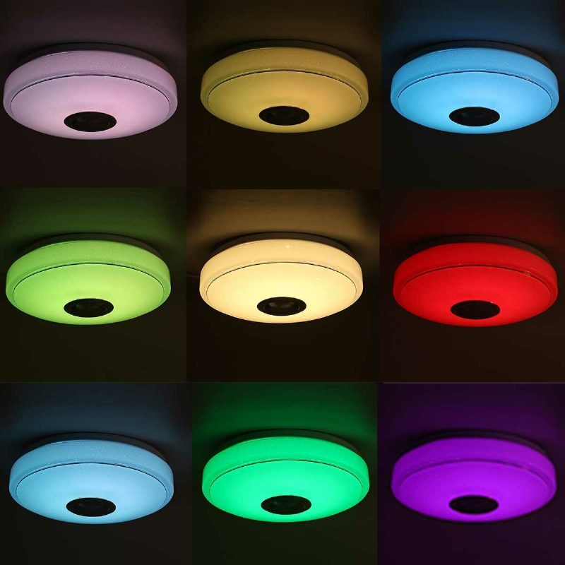 Moderná Rgb Led Stropná Lampa Domáce Osvetlenie App Bluetooth Hudobné Svetlo Spálňová Inteligentné Stropné + Diaľkové Ovládanie