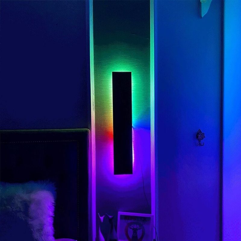 Moderné Minimalistické Nástenné Svietidlo Rgb Led Symphony Spálňa Obývacia Izba Lampa S Atmosférou Pri Posteli S Diaľkovým Ovládaním