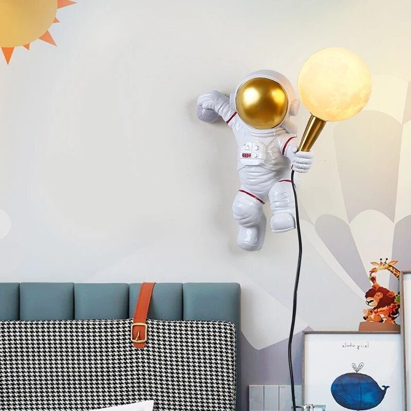 Nordic Led Osobnosť Astronaut Mesiac Detská Izba Nástenná Lampa Stolná Spálňa Pracovná Balkón Do Uličky Dekorácia