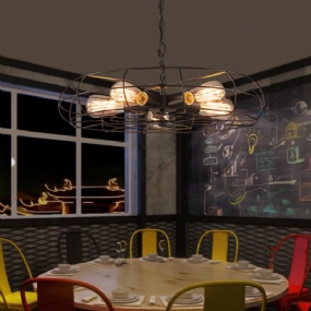 Podkrovie Industriálny Vietor Jedáleň Pre Hostí Kaviareň Luster Americká Retro Tepaná Železná Stropná Lampa Bar Stôl Internetová