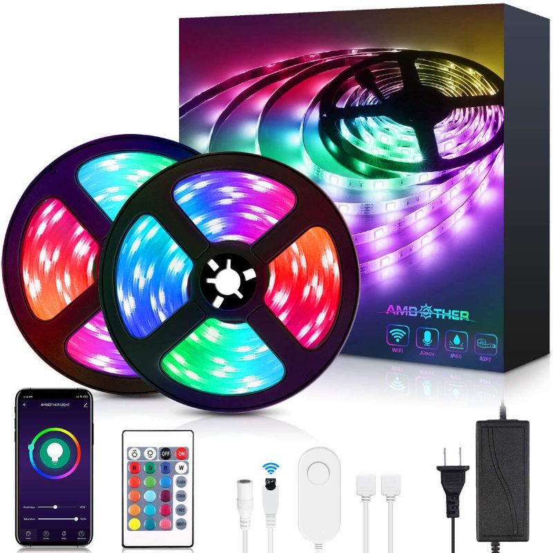 Rgb Led Pásové Svetlá 32.8 Stôp Wifi Led Svetelné Pásy Vianočné Ozdoby Funguje S Alexa Google Assist Odbavenie Osvetlenie