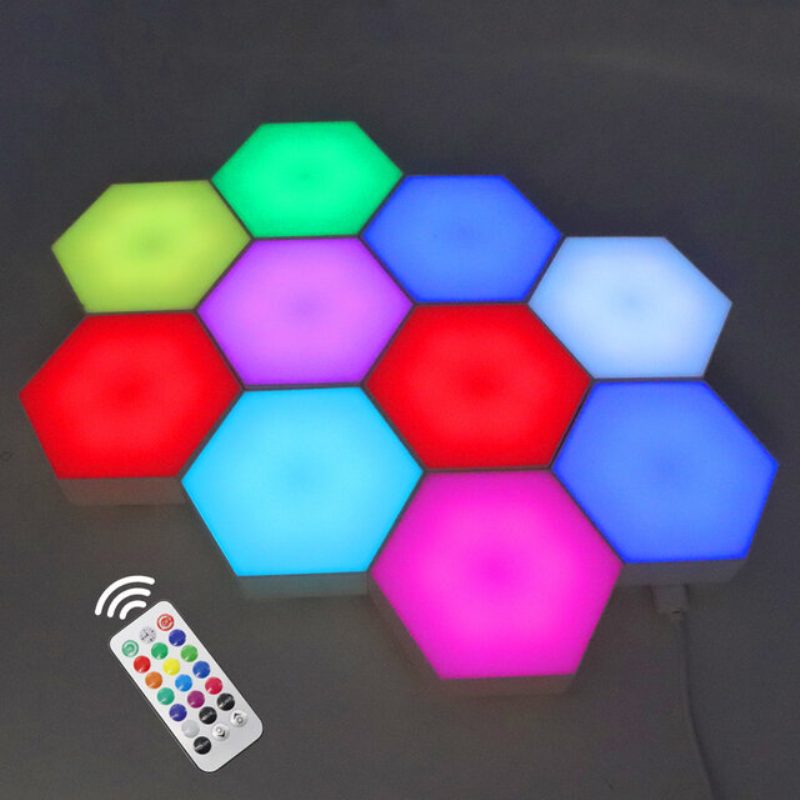 Rgb Led Quantum Lamp Šesťhranný Svetelný Dotykový Senzor Rgbw Led Svetlo Voštinové Farebné Nočné Usb S Diaľkovým Ovládaním