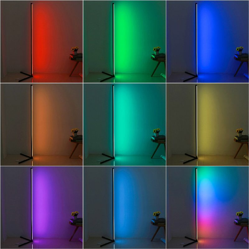 Rohová Podlahová Lampa Rgb Farba Meniaca Stmievateľná Led Bluetooth Ambientné Svetlo