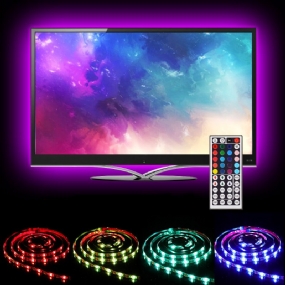 Solmore 2 * 40 cm + 2 * 60 cm Usb Led Podsvietenie Tv Pásik S Podsvietením Rgb Lampa Monitora + 44 Kláves Diaľkové Ovládanie Dc5v