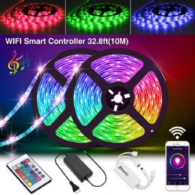 Solmore 2*5m Led Pásiky Wifi Bezdrôtový Inteligentný Telefón Ovládanie App 300 Led Pásik Svetlo Vodotesné Ip65 Flexibilné Rgb S 24 Tlačidlami Vianočné Ozdoby Výpredaj Osvetlenie