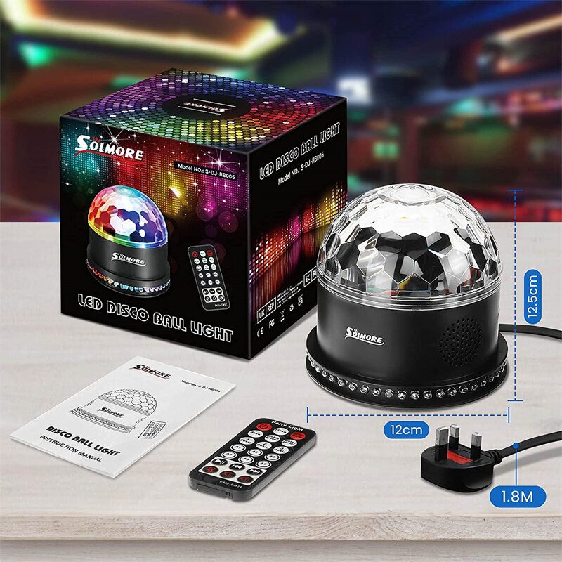 Solmore Dome Crystal Magic Ball Bluetooth Diaľkové Ovládanie Pódiového Svetla