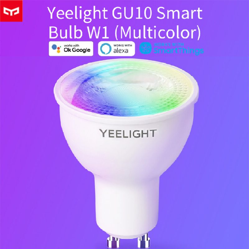 Yeelight Yldp004-a Gu10 Farebná Inteligentná Led Žiarovka W1 Synchronizácia Hier A Hudby App Hlasové Ovládanie Práca App Google Assistant Alexa