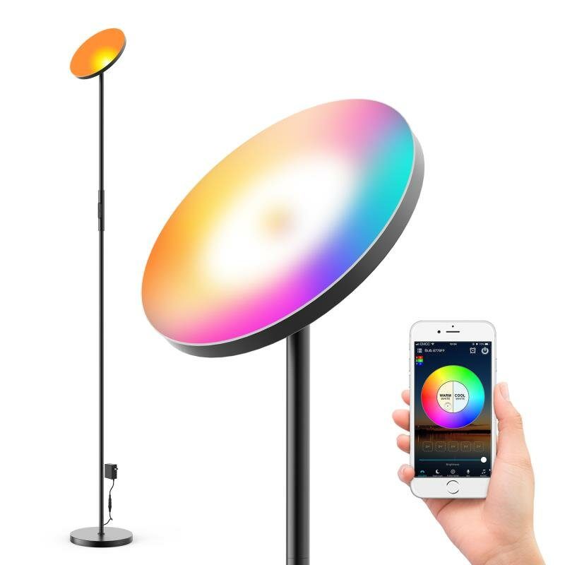 Zengge Ac100-240v 24w Smart Wifi Rgb+cct 2000lm Stojacia Lampa Stmievateľná App Hlasové Ovládanie Funguje S Google Home Alexa