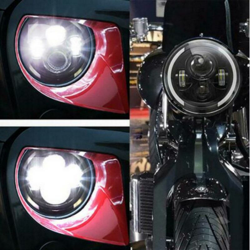 7" Motocyklové Led Projektorové Svetlomety Hi-lo Beam Okrúhle Pre Jeep For Wrangler