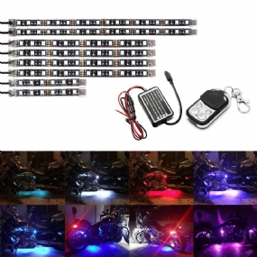 8 Ks Súpravy Led Svetiel Na Motocykle Prúžky Jednosmerný 12-voltový Vodotesný Rgb Viacfarebný Podsvietený Neónový Efekt Na Zem S Atmosférickými Svetlami S Diaľkovým Ovládaním A Lepiacimi Sponami