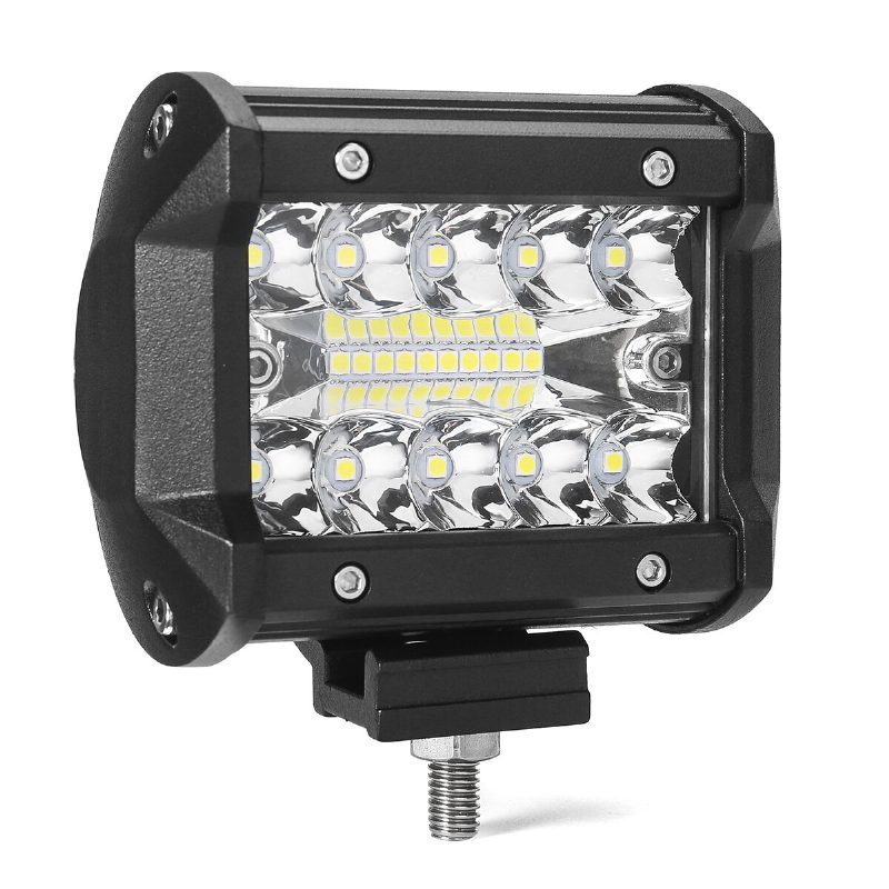 Ambother 2pcs Tri Row 4 Palcové 9-32v 20 Led Pracovné Svetlo Bar Flood Spot Beam Offroad Suv Drive Truck Atv Utv Loď Hmlové Svietidlo Vodotesné