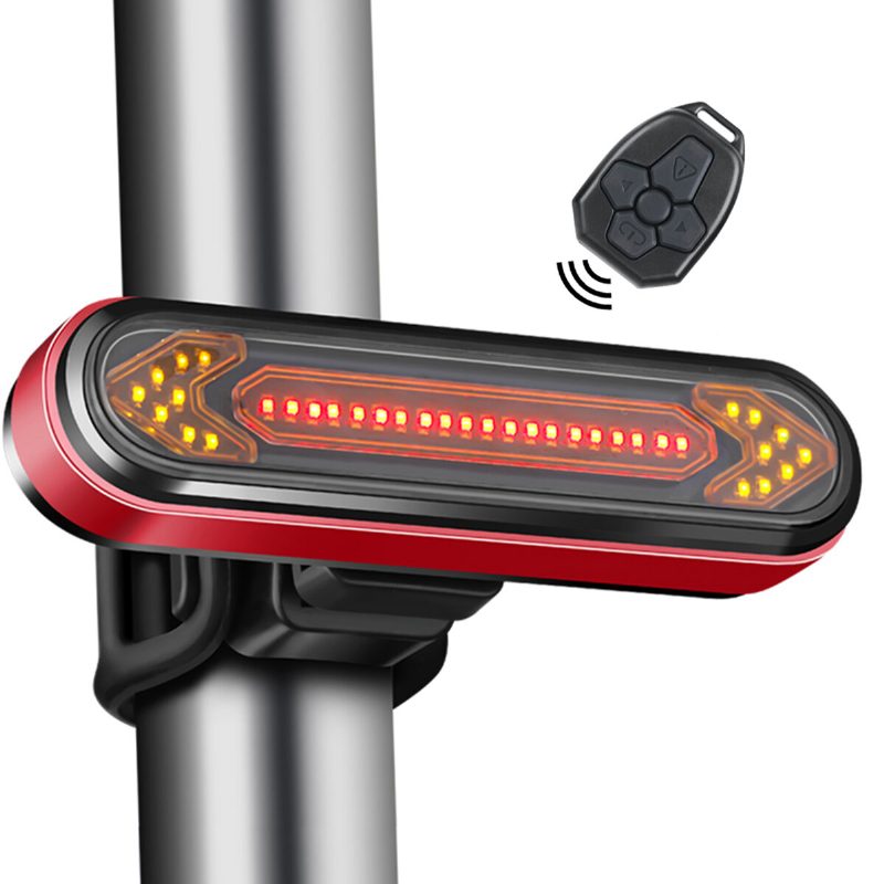 Bezdrôtové Usb Nabíjateľné Diaľkové Ovládanie Smerové Svetlo Zadného Svetla Na Bicykel 50 Lúmenov