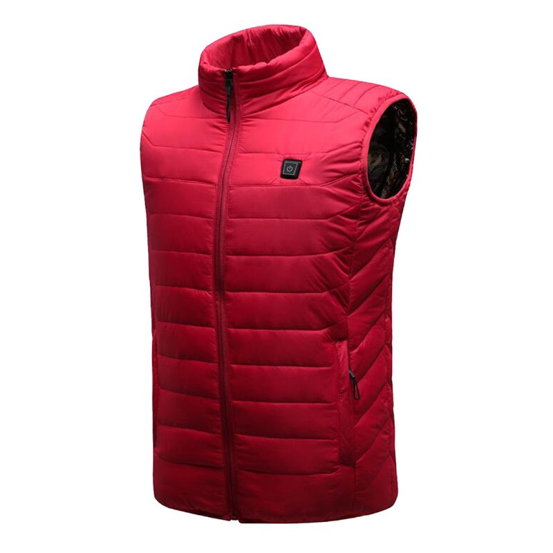 Červená Unisex Usb Vyhrievacia Vesta Smart Winter Body Warmer Outdoor Racing Jacket Heater Christmas Gift