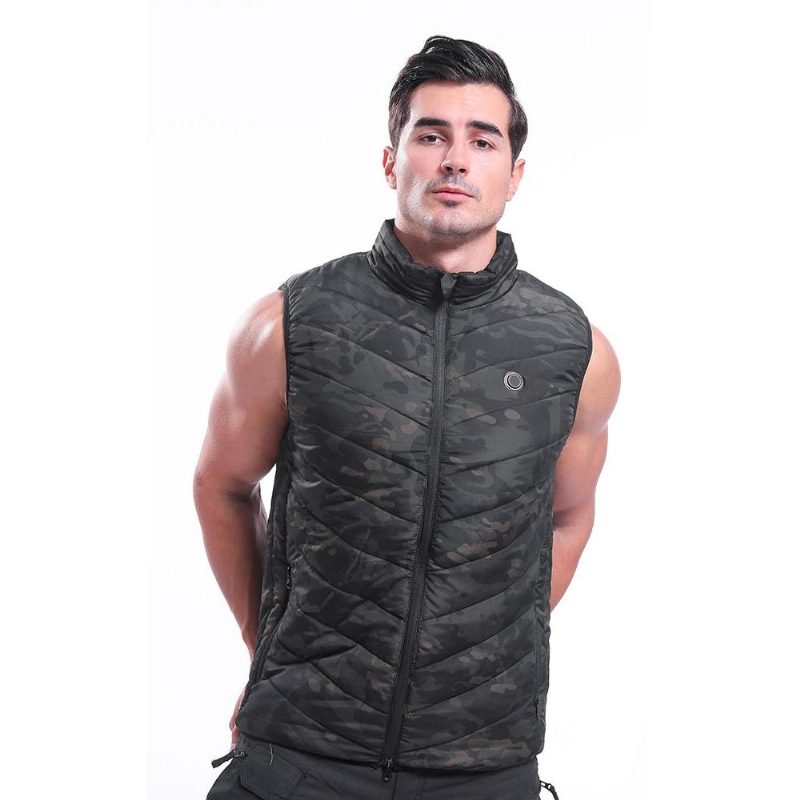 Elektrická Usb Vyhrievaná Vesta Trojrýchlostný Termostat Coats Outdoor Sports Body Warmer Kamufláž