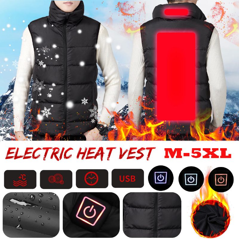 Elektrická Vesta Vyhrievaná Látková Bunda Usb Warm Up Vyhrievacia Podložka Body Winter Warmer Men