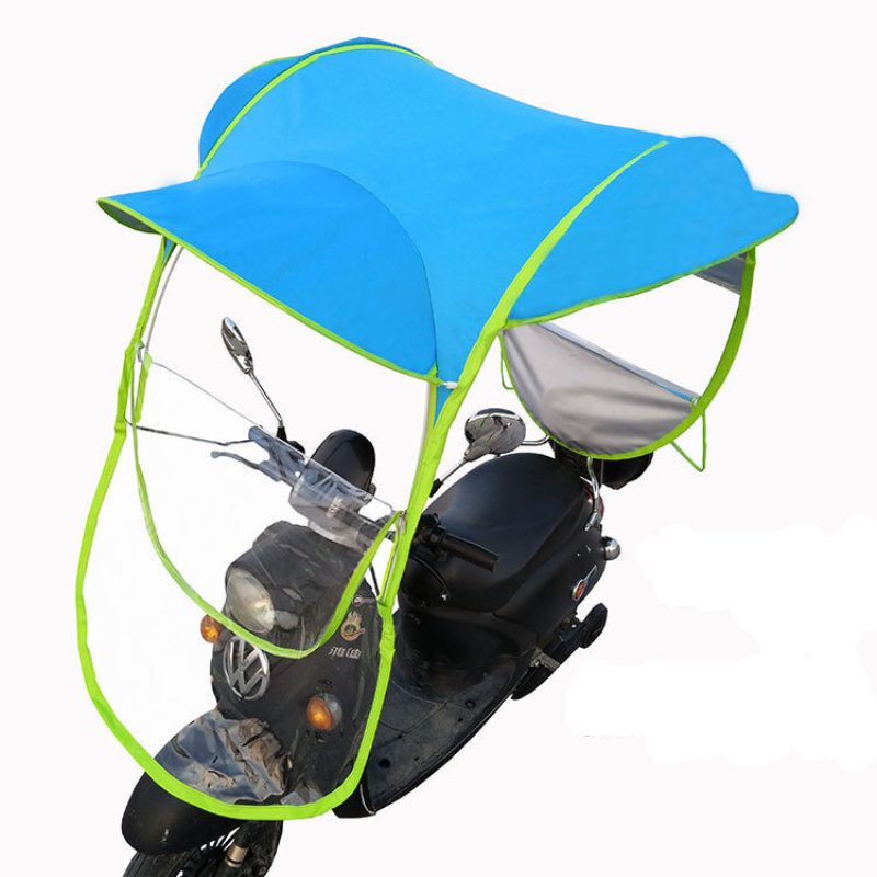 Mobilita Motocykel Skúter Slnko Dážď Vietor Kryt Elektrické Auto Prevent Umbrella 2.8*0.8*0.75m Modrá