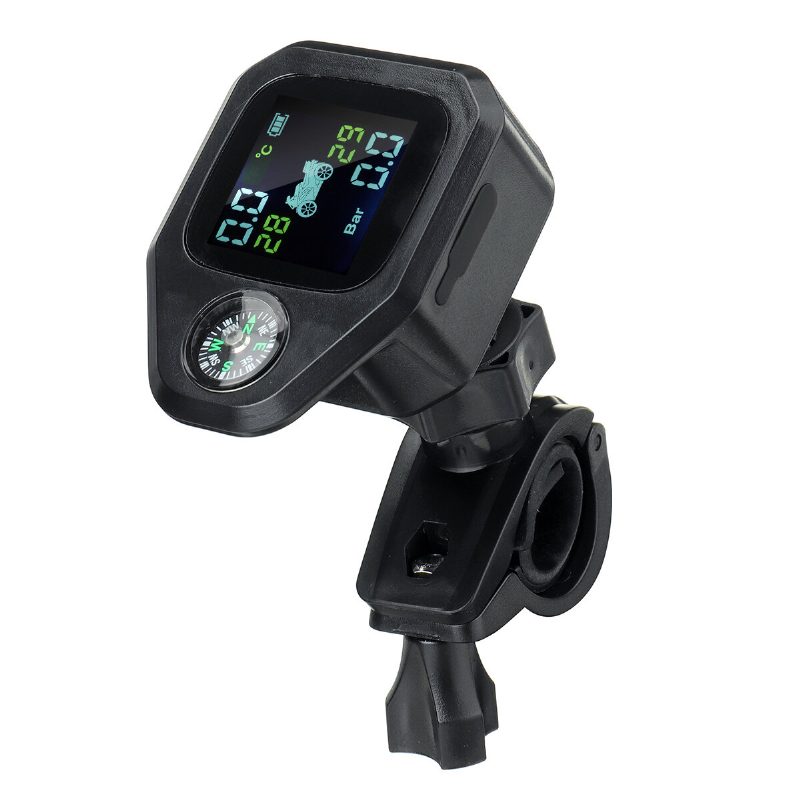 Motocykel Compass Tpms Lcd Displej Vodotesný Systém Monitorovania Tlaku V Pneumatikách Smer 2ks Senzor Monitorovanie Alarmu V